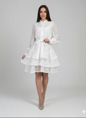 Midnight Constellation Ruffle Dress