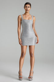 Leora Halter Diamante Bandage Mini Label Dress