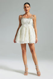 Elina Diamante Mini Label Dress