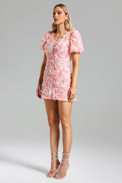 Floral Serenade Front Button Mini Label Dress