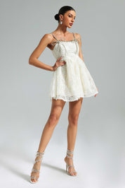 Elina Diamante Mini Label Dress