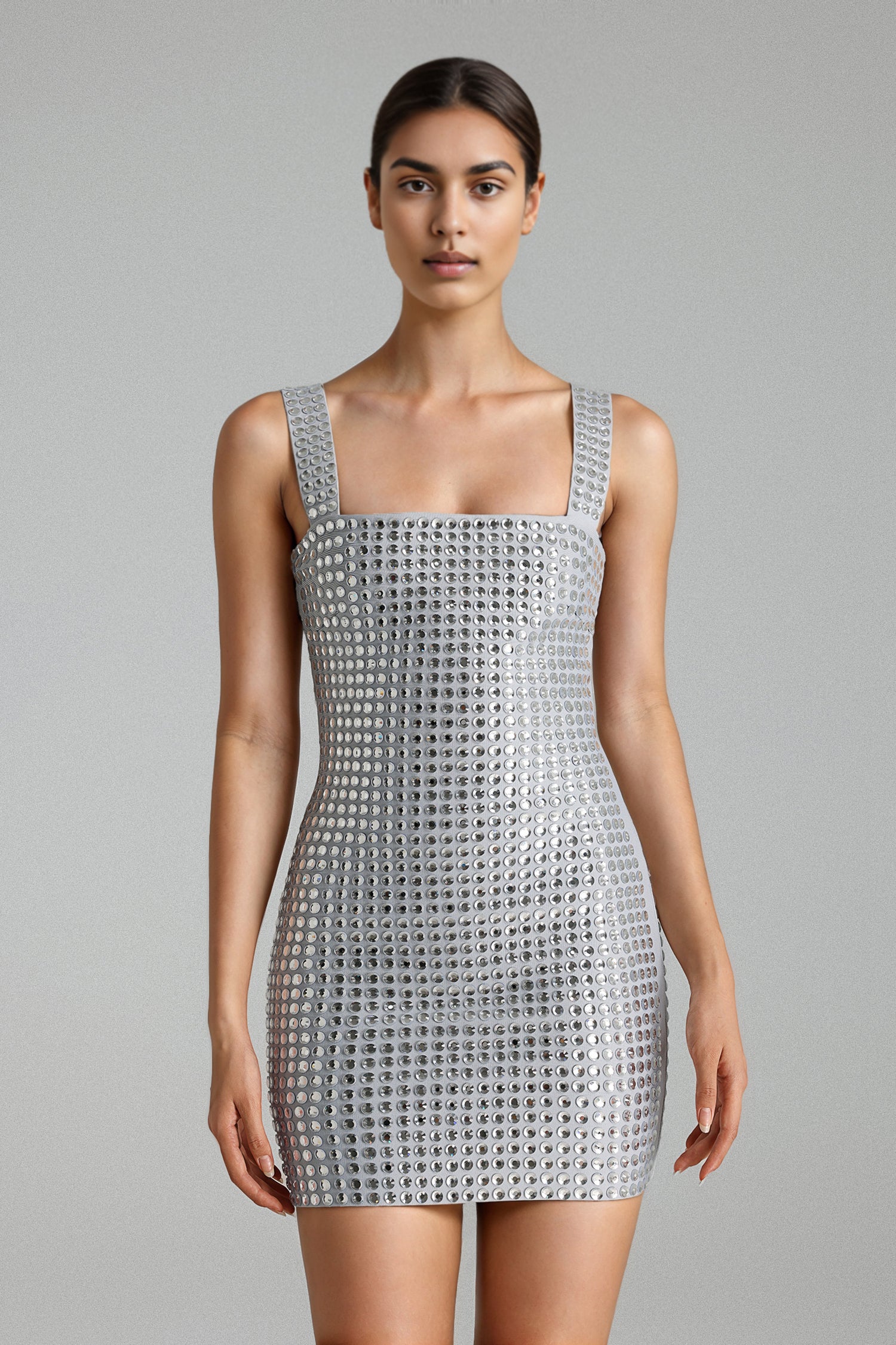 Leora Halter Diamante Bandage Mini Label Dress