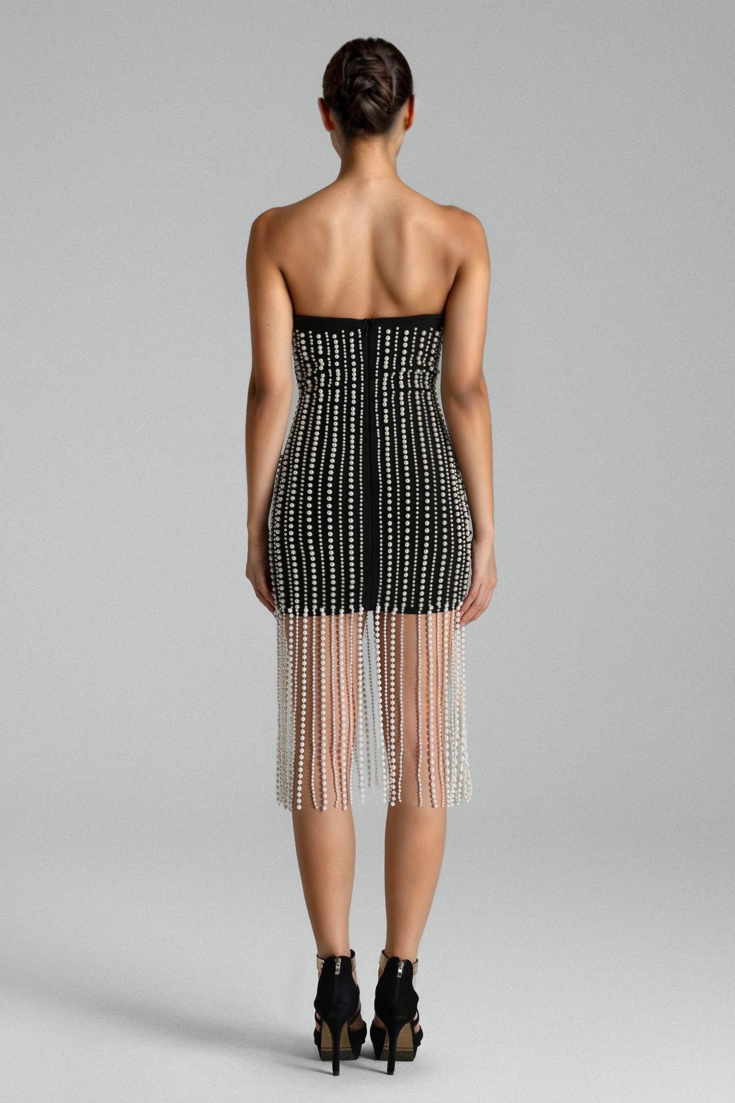Aurielle Pearl Tassels Mini Dress
