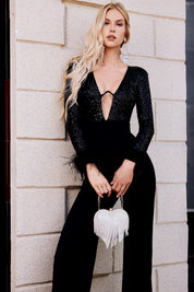 Lush Lumina Sequins Label Jumpsuit