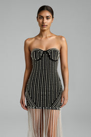 Aurielle Pearl Tassels Mini Dress