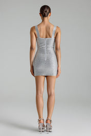 Leora Halter Diamante Bandage Mini Label Dress