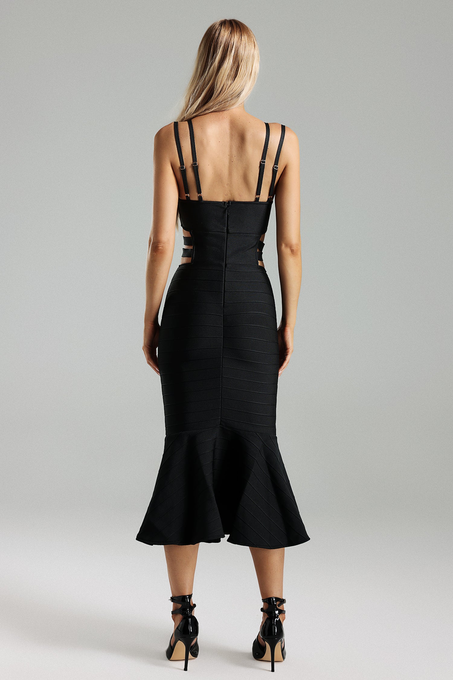 Nerissa Buckled Cascade Label Dress