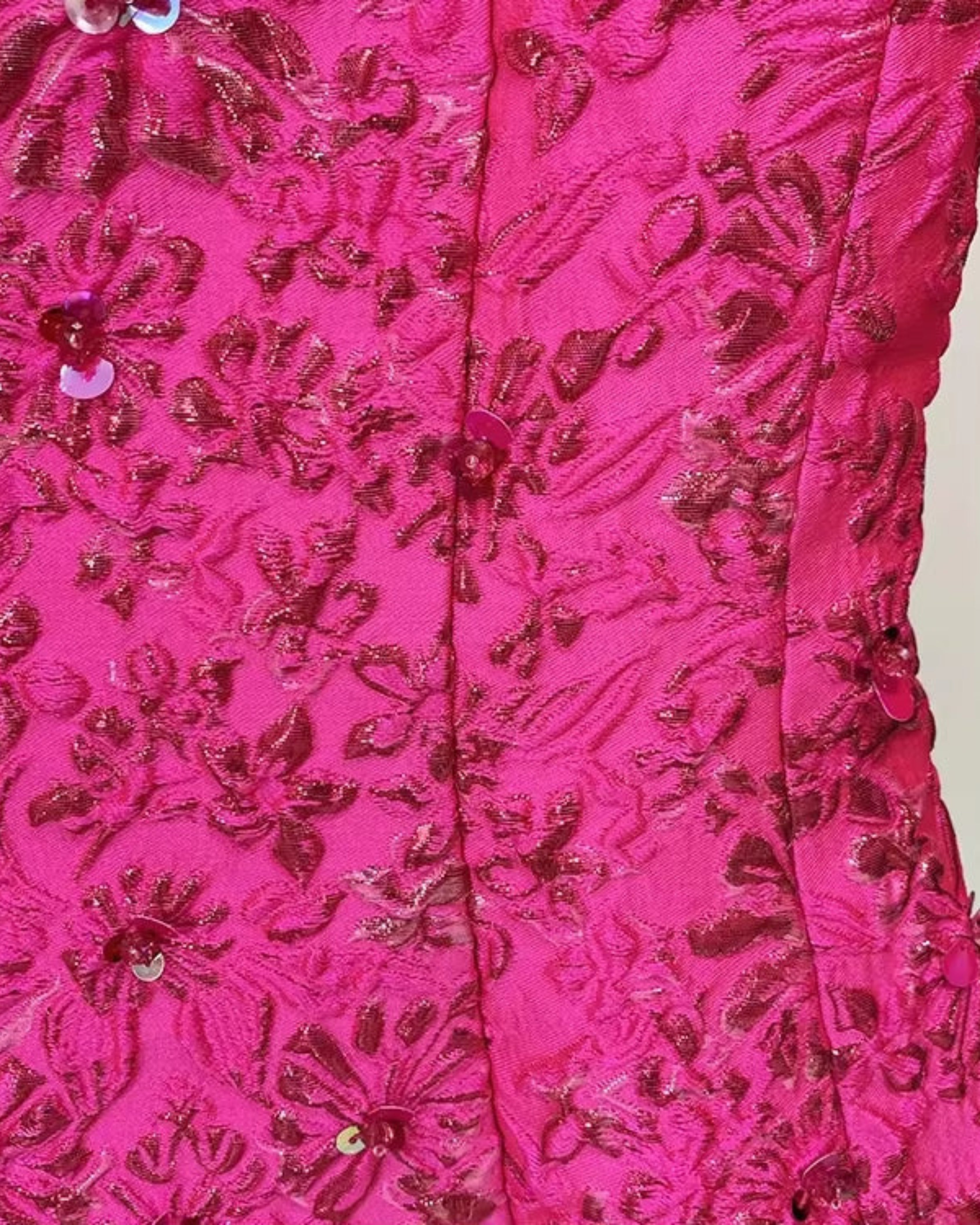 Fuchsia Crystal Bloom Mini Dress