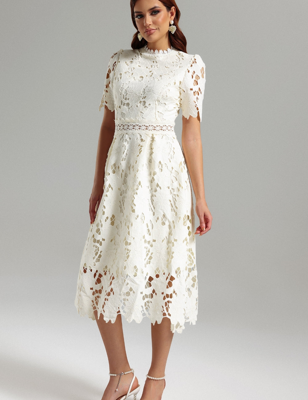 Whispering Bloom Lace Label Dress