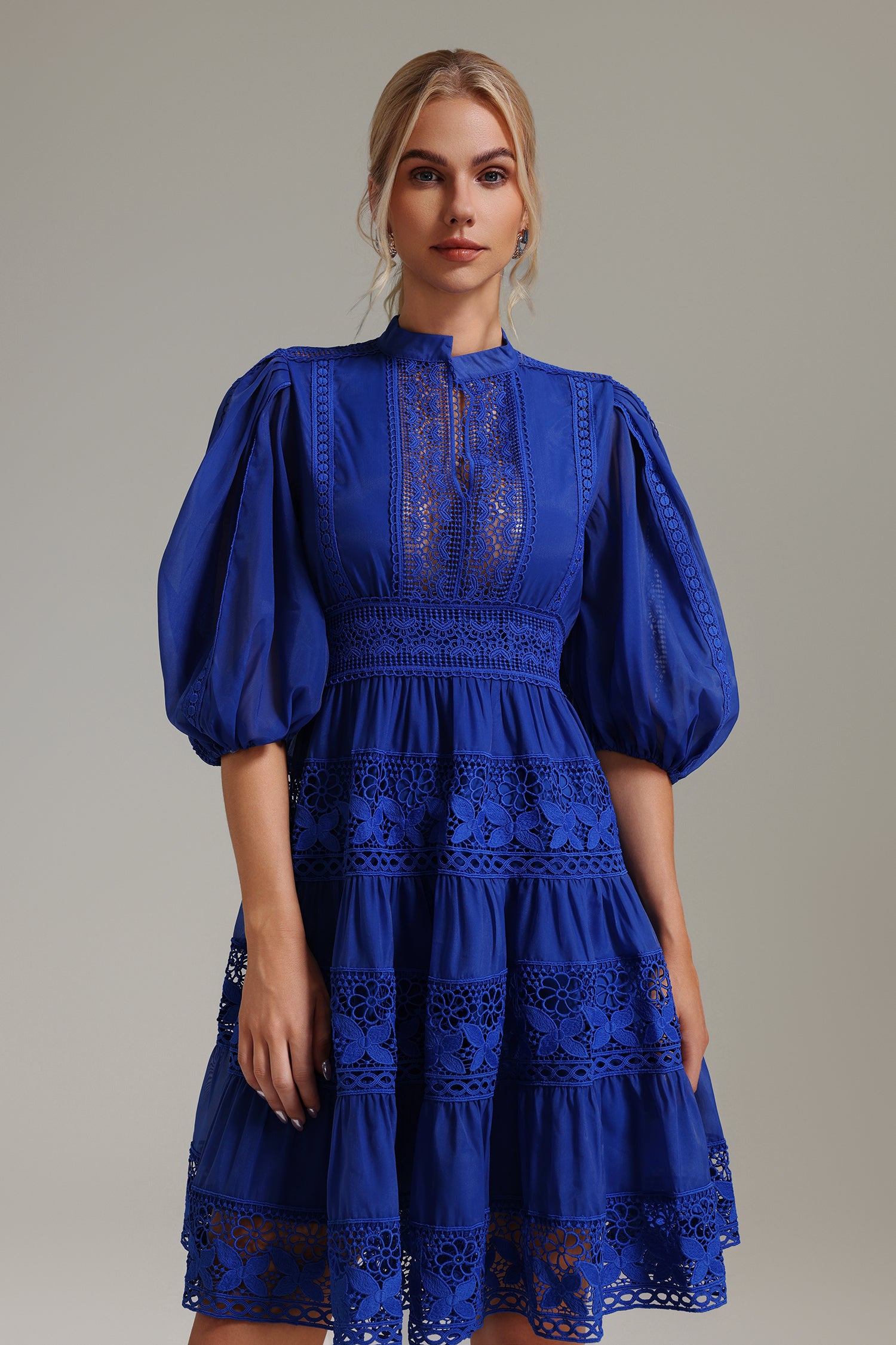 Royal Bloom Lace Label Dress