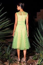 Neon Bloom Elegance Label Dress