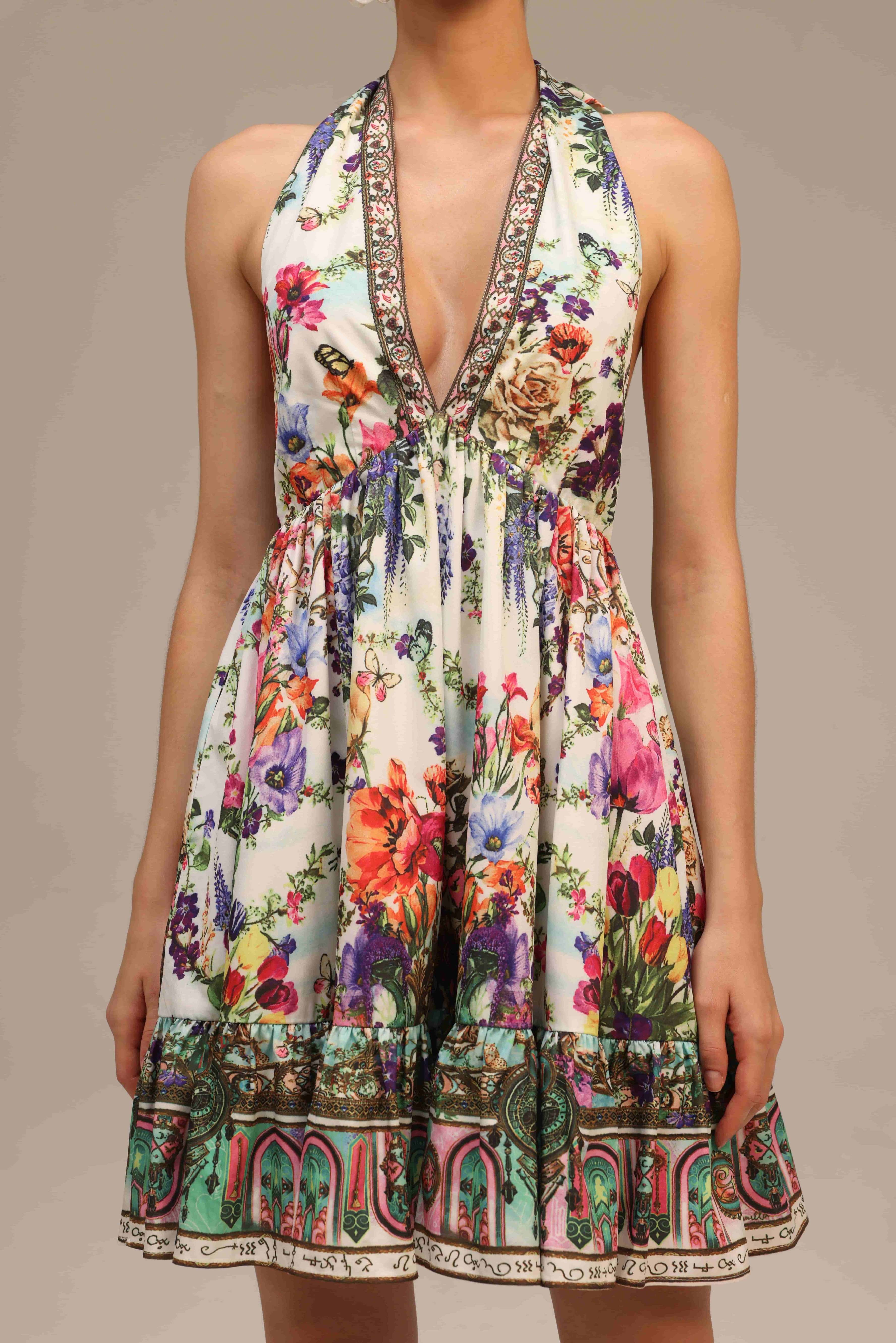 Garden Reverie Halter Dress