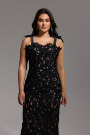 LACE GOWN WITH BOW STRAPS