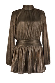 Aurora Metallic Pleated Mini Dress