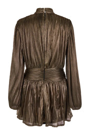 Aurora Metallic Pleated Mini Dress