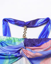 Azure Mirage Cut-Out Mini Dress