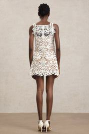 Ethereal Grace Crochet Mini Dress