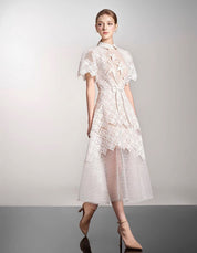 Dimitrios Flower Embroidered Midi Dress