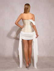 Champagne Drape Goddess Mini Dress