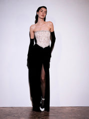 Crystal Lace Corset Maxi Dress