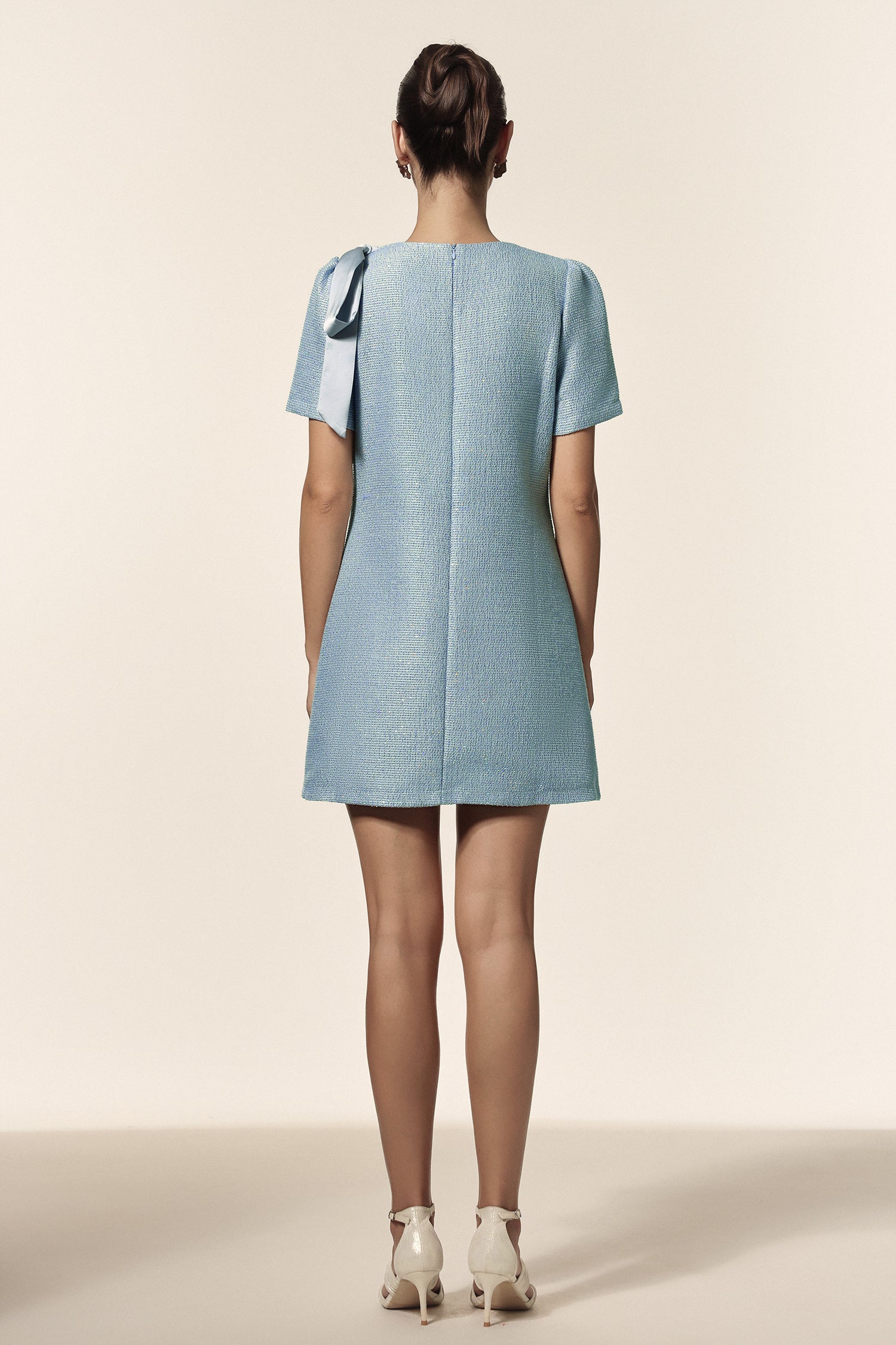 Celestial Blue Textured Mini Dress