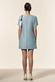 Celestial Blue Textured Mini Dress
