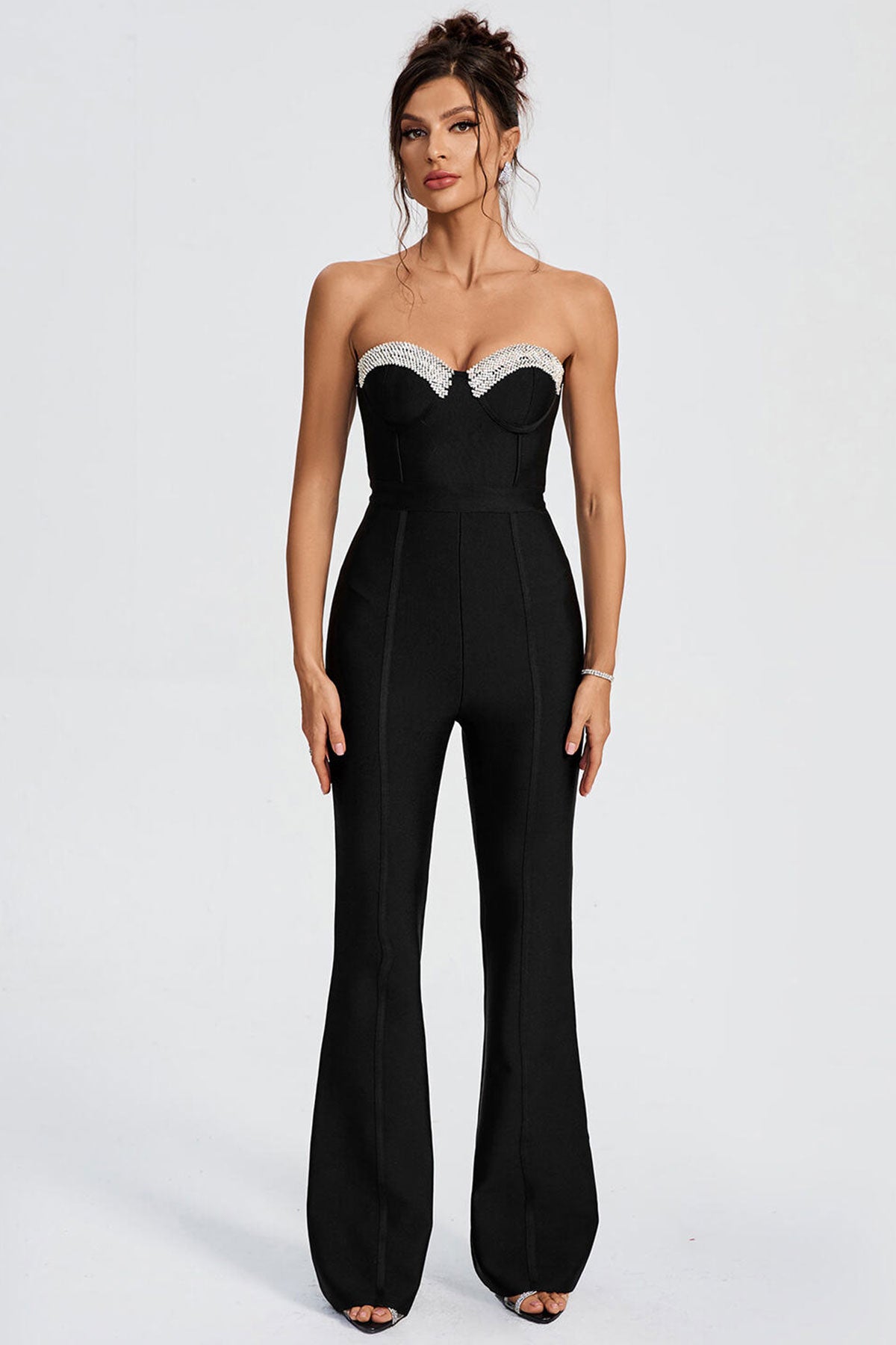 Midnight Muse Strapless Lace Jumpsuit