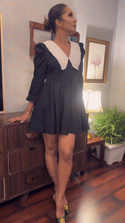 Classic Collar Puff Sleeve Dress