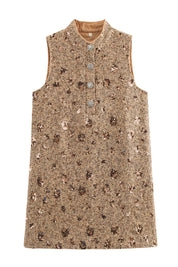 Camel Tweed Sleeveless Dress
