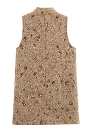 Camel Tweed Sleeveless Dress