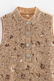 Camel Tweed Sleeveless Dress