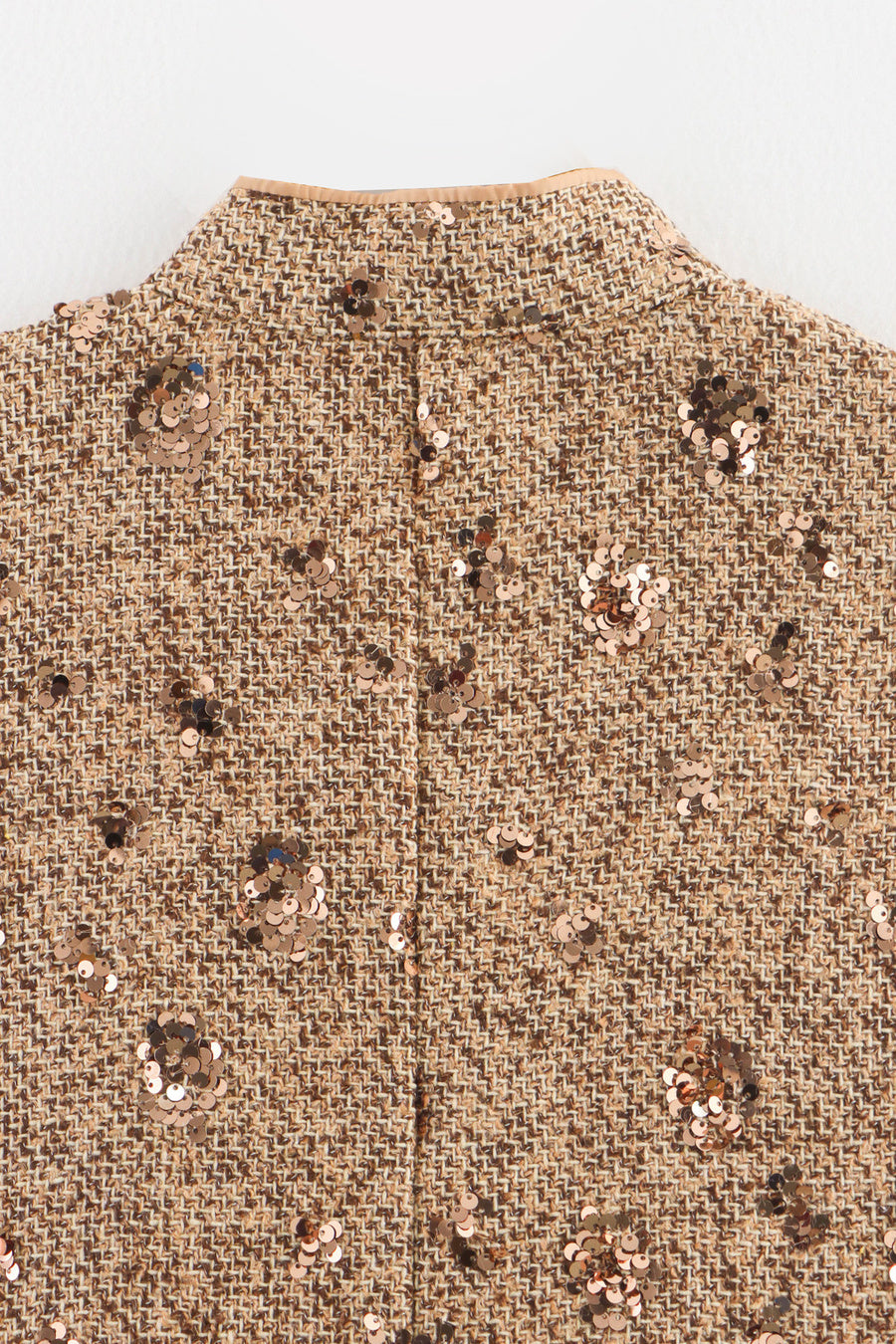 Camel Tweed Sleeveless Dress