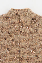 Camel Tweed Sleeveless Dress