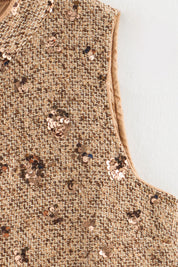 Camel Tweed Sleeveless Dress