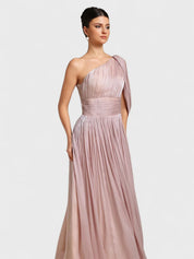 Blush Athena One-Shoulder Gown