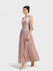 Blush Athena One-Shoulder Gown