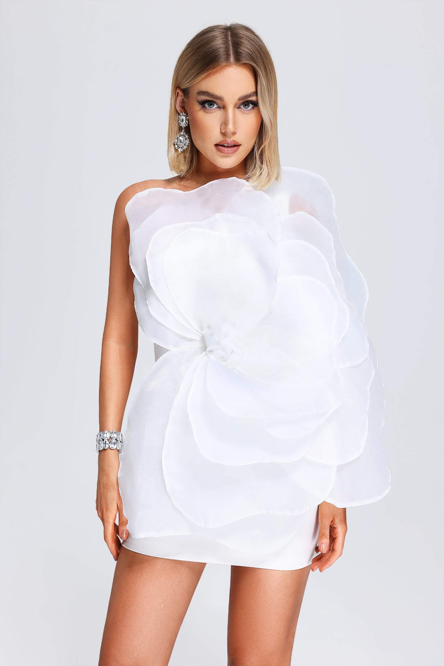 Dahlia Flower Mini Tube Label Dress