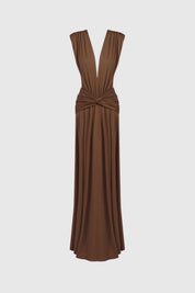 Plunge Twist Maxi Dress