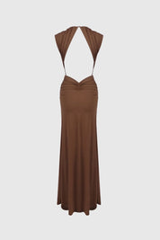 Plunge Twist Maxi Dress