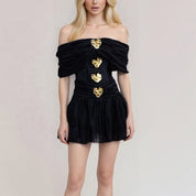 Midnight Muse Heart Detail Mini Dress