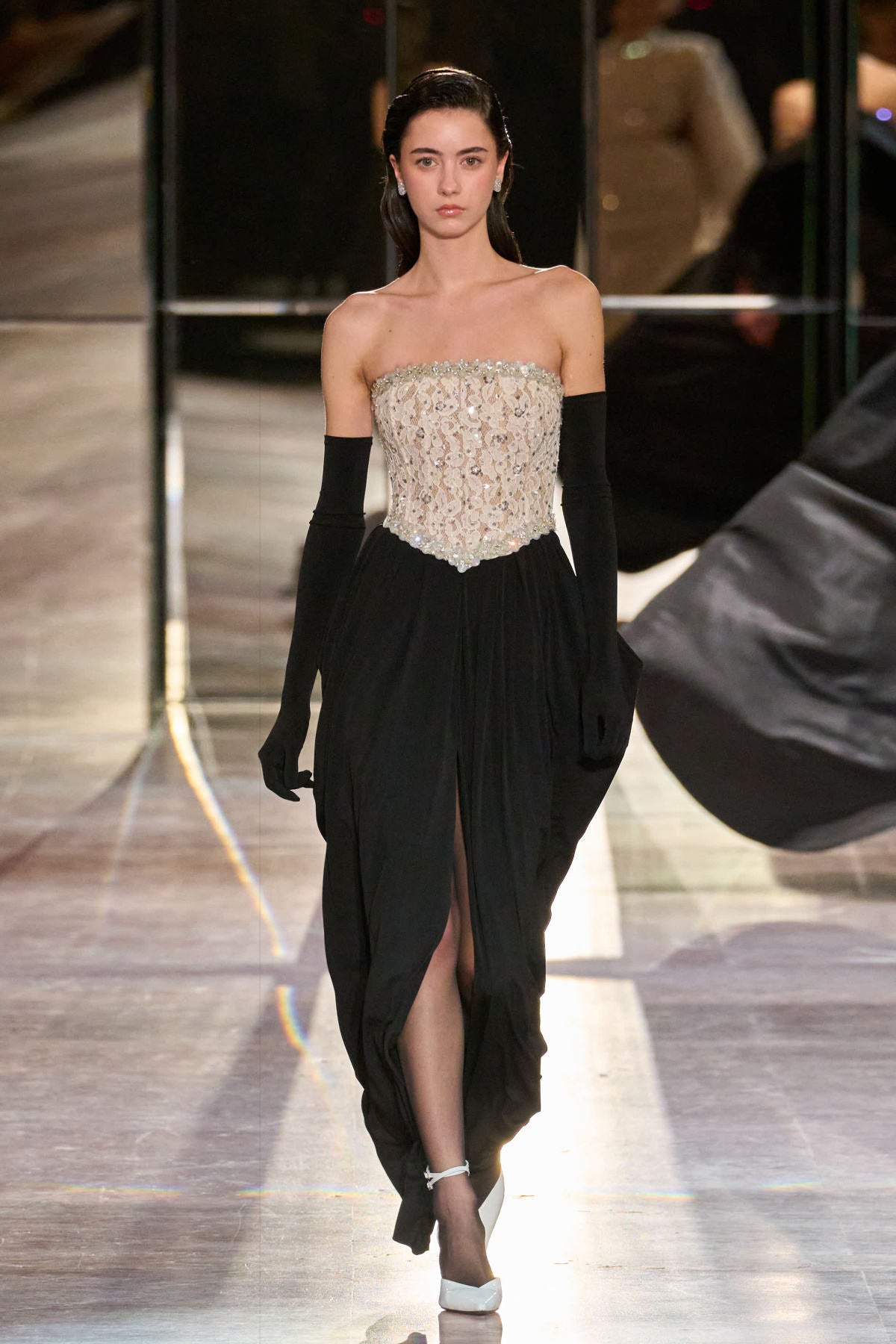 Crystal Lace Corset Maxi Dress
