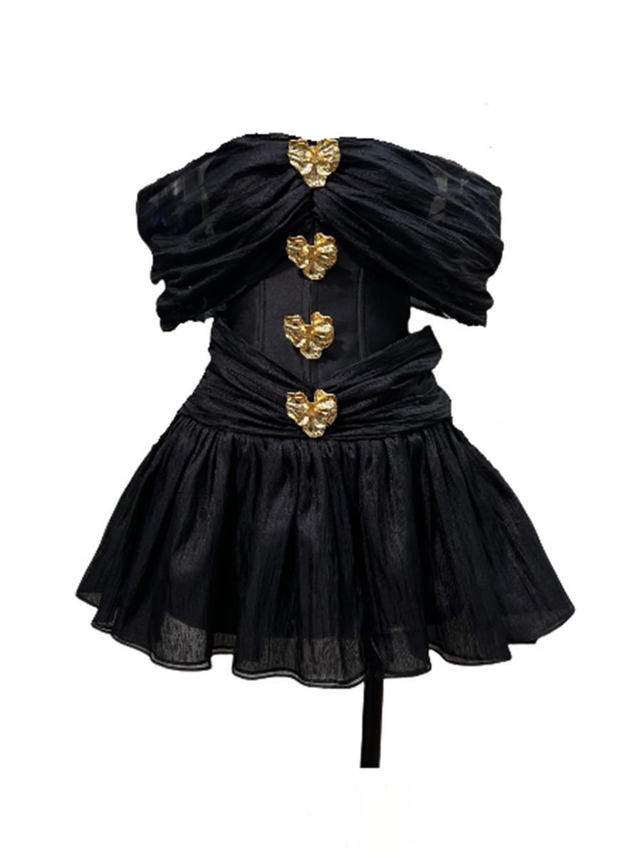 Midnight Muse Heart Detail Mini Dress