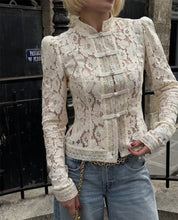Lace Mandarin Collar Top