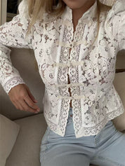 Lace Mandarin Collar Top