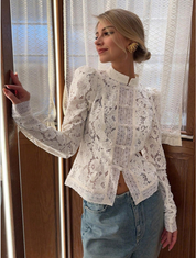 Lace Mandarin Collar Top