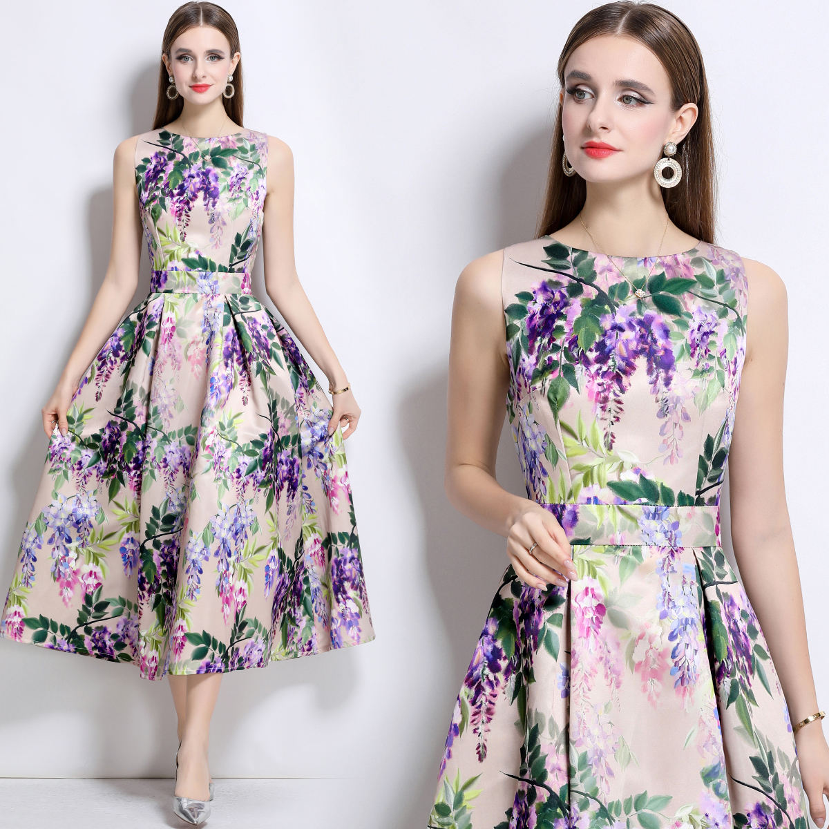 Wisteria Dreams Printed Dress