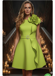 Lime Radiance Floral Accent Dress SE