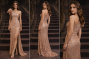 Glamorous  One-Shoulder Sequin Gown