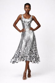 Ethereal Silver Sequin Maxi Gown