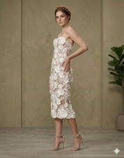 Petal Whisper Strapless Dress